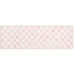 Rosy Checkered 2'6" x 8' Washable Runner