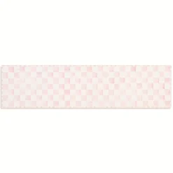 Rosy Checkered 2'6" x 10' Washable Runner