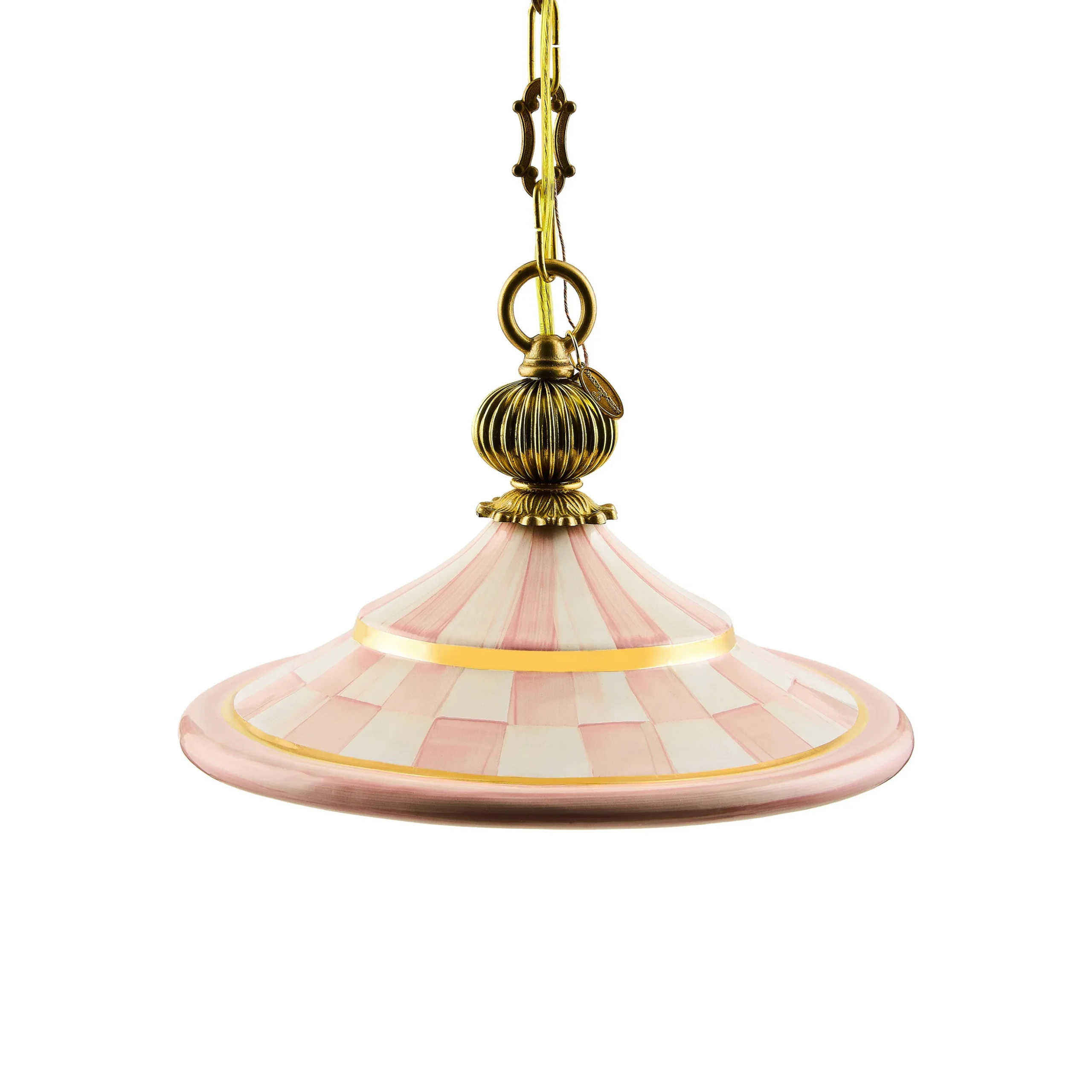 Rosy Check Flared Ceramic Pendant Lamp