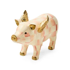 Rosy Check Flying Pig Figurine