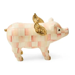 Rosy Check Flying Pig Figurine
