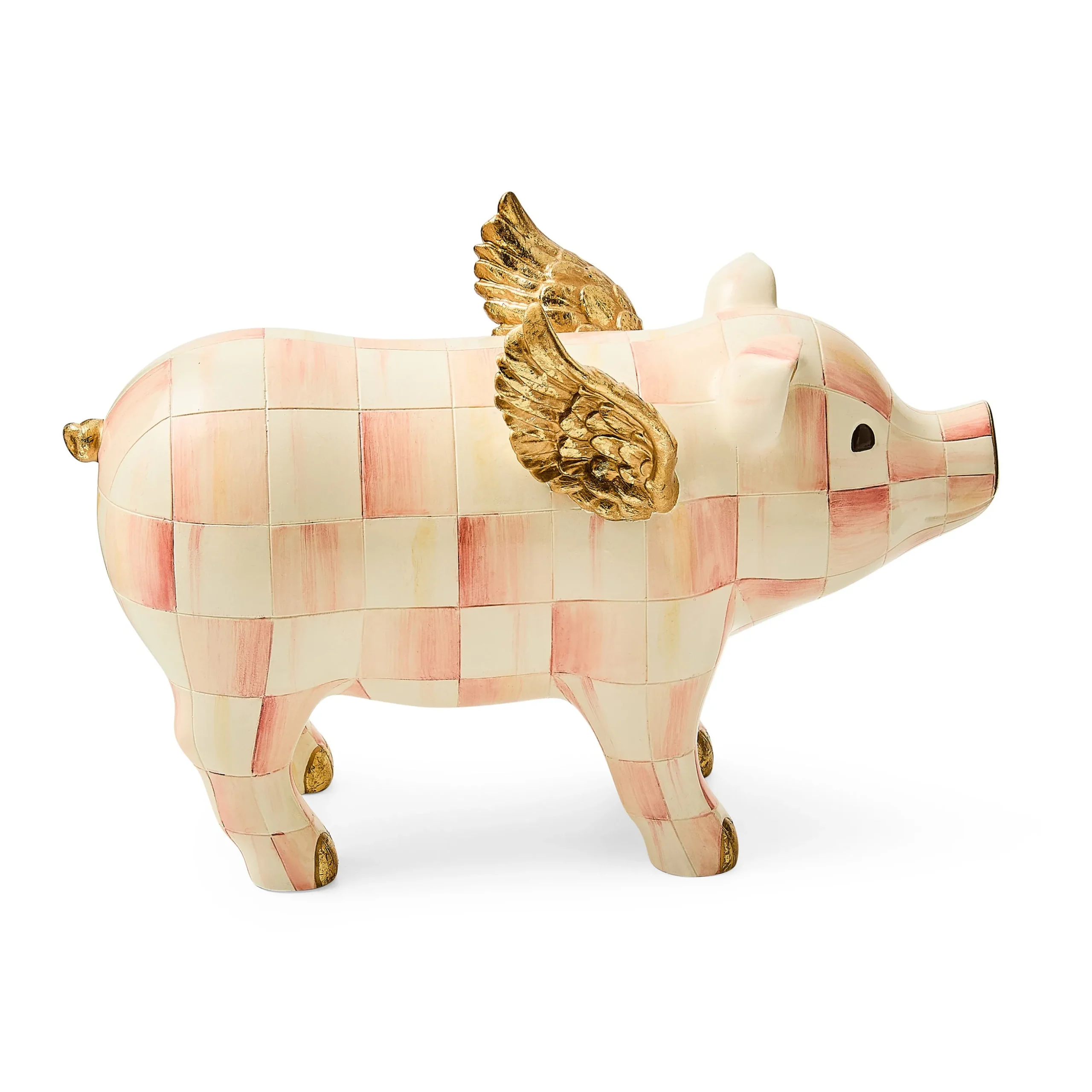 Rosy Check Flying Pig Figurine