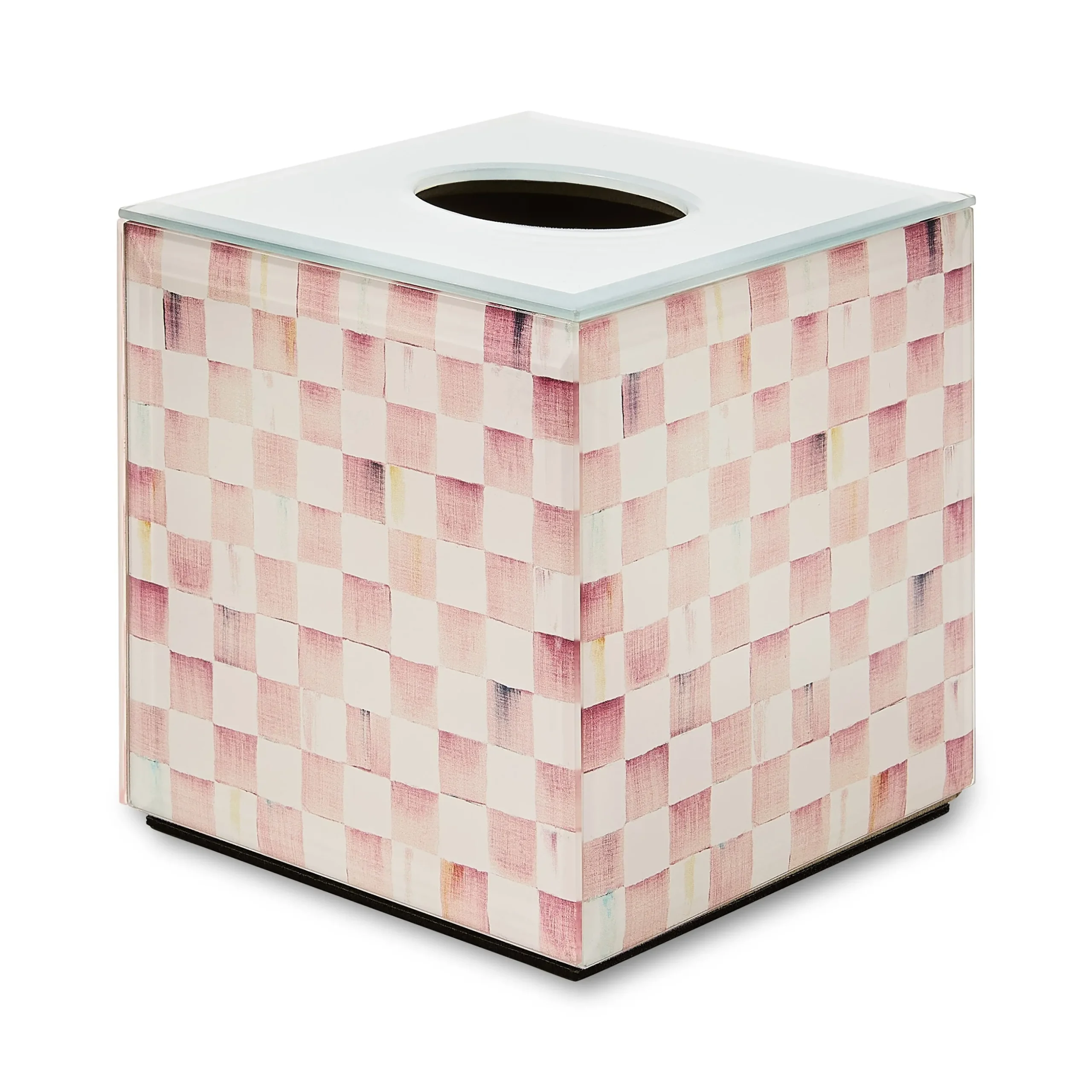 Rosy Check Glass Boutique Tissue Cover