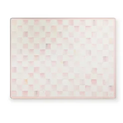 Rosy Check Glass Cutting Boards, Set of 2