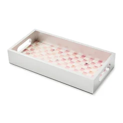 Rosy Check Glass Vanity Tray