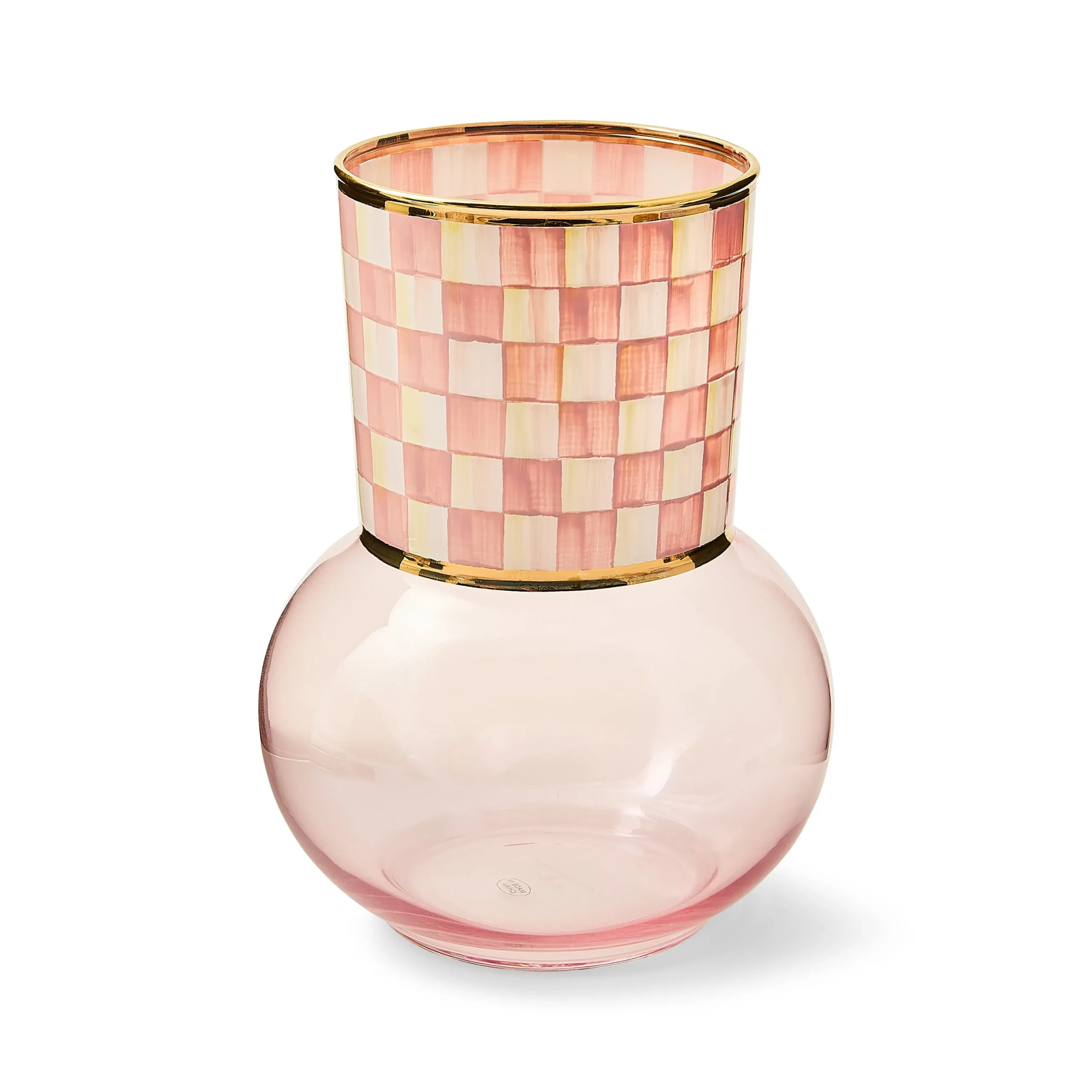 Rosy Check Glass Vase