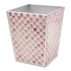 Rosy Check Glass Waste Bin