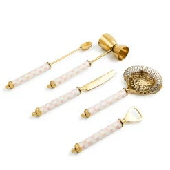 Rosy Check 3260 Gold Cocktail Set