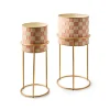 Rosy Check It Out Planters, Set of 2