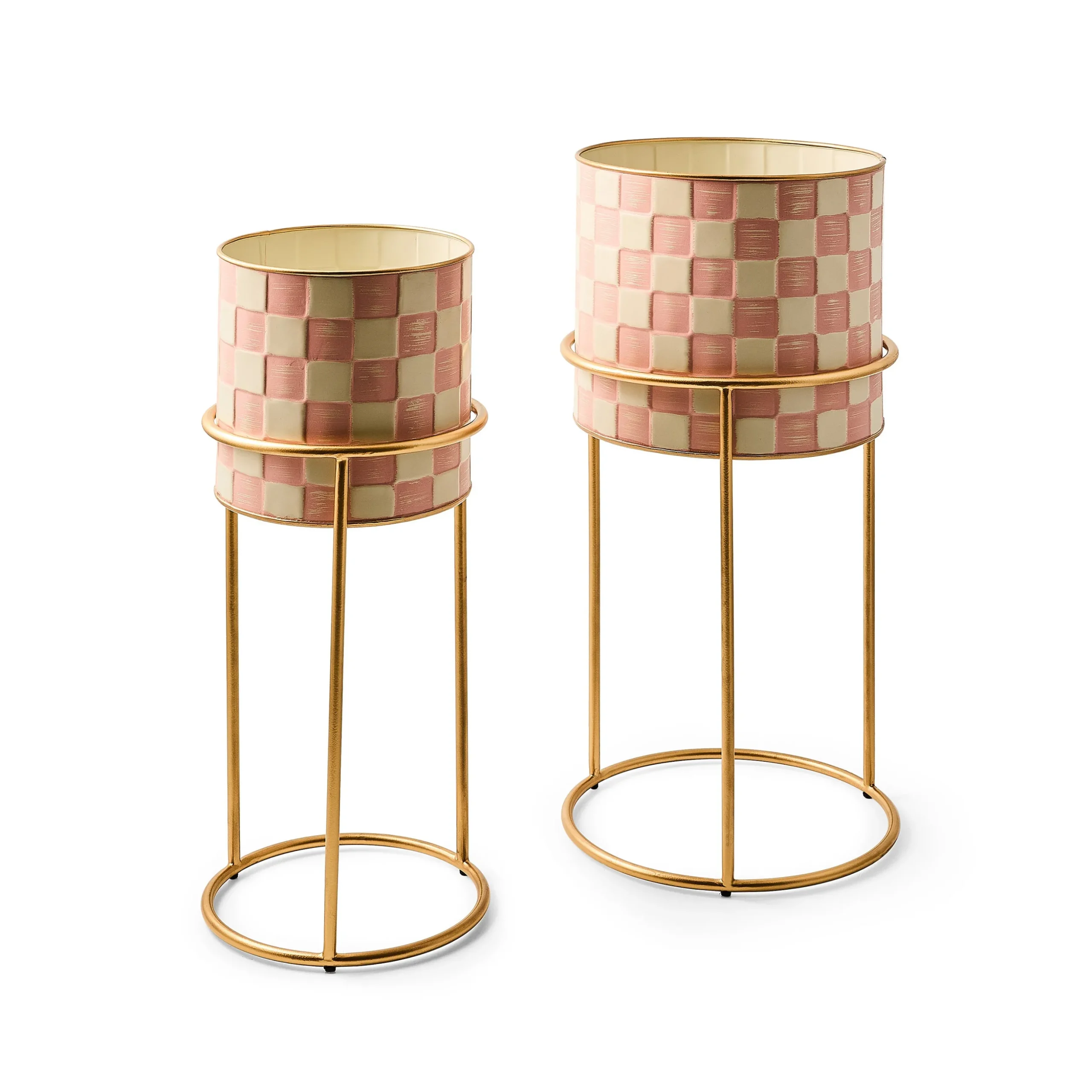 Rosy Check It Out Planters, Set of 2