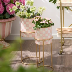 Rosy Check It Out Planters, Set of 2