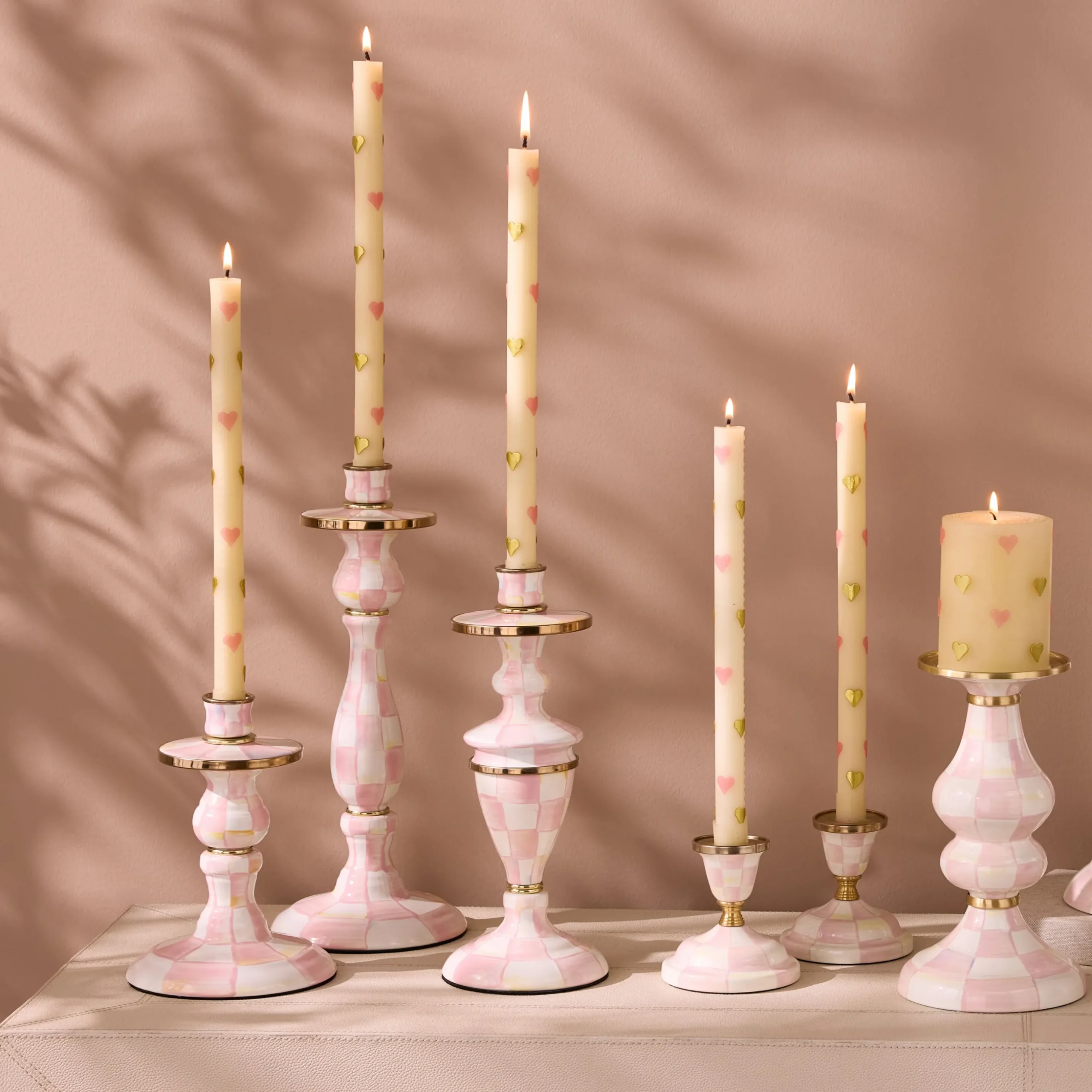 Rosy Check Large Candlestick