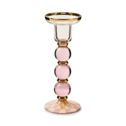 Rosy Check Large Glass Candlestick