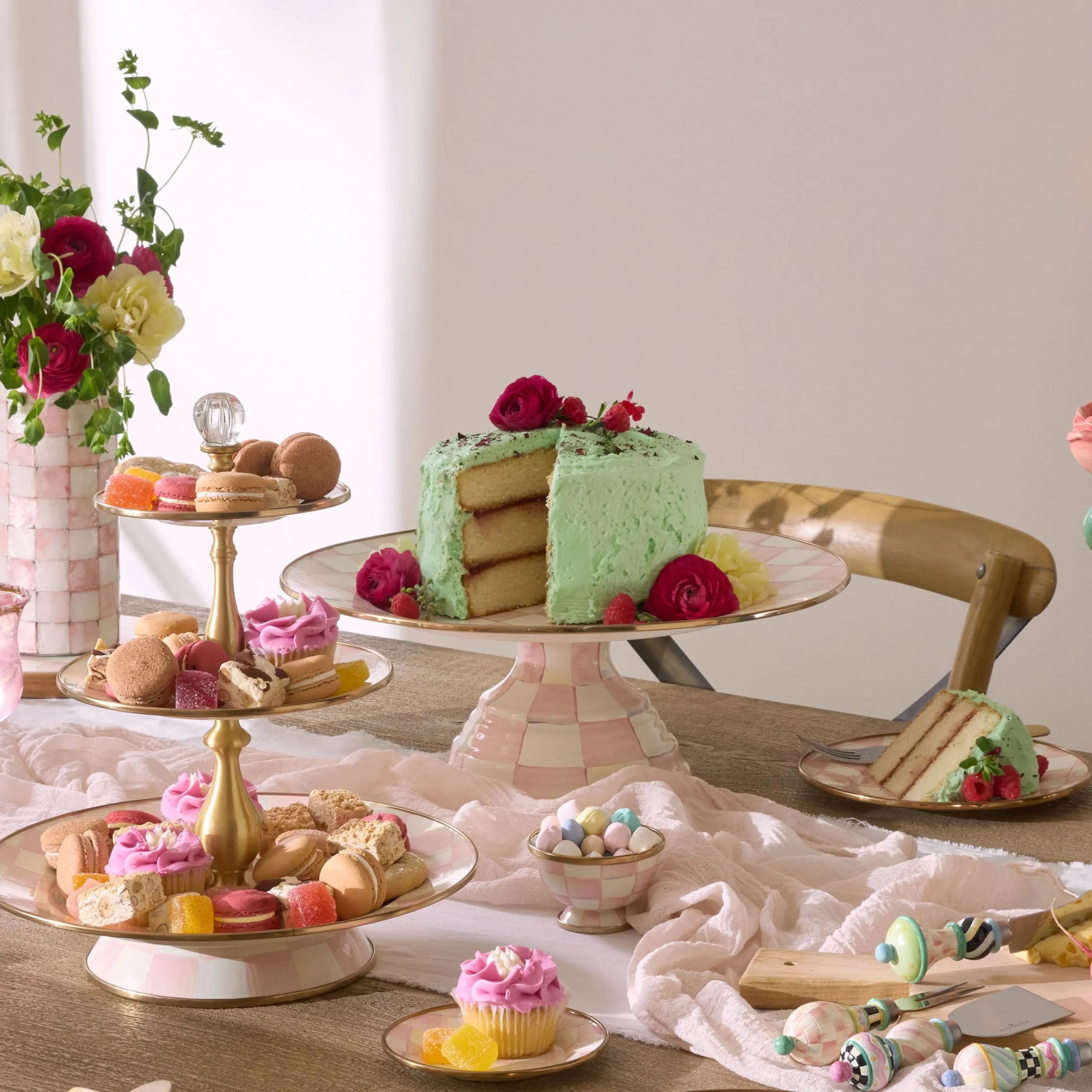 Rosy Check Large Pedestal Platter