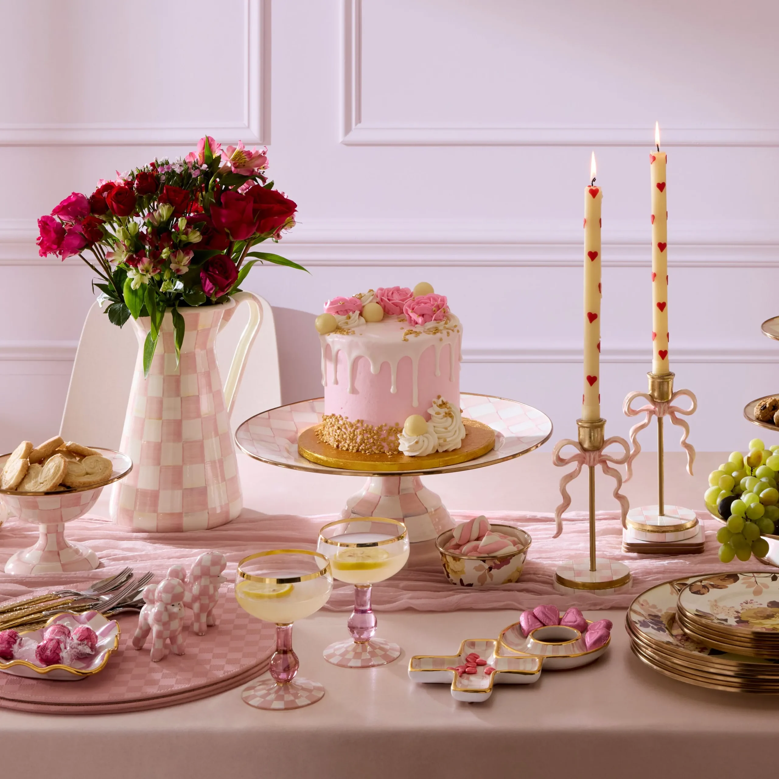 Rosy Check Large Pedestal Platter