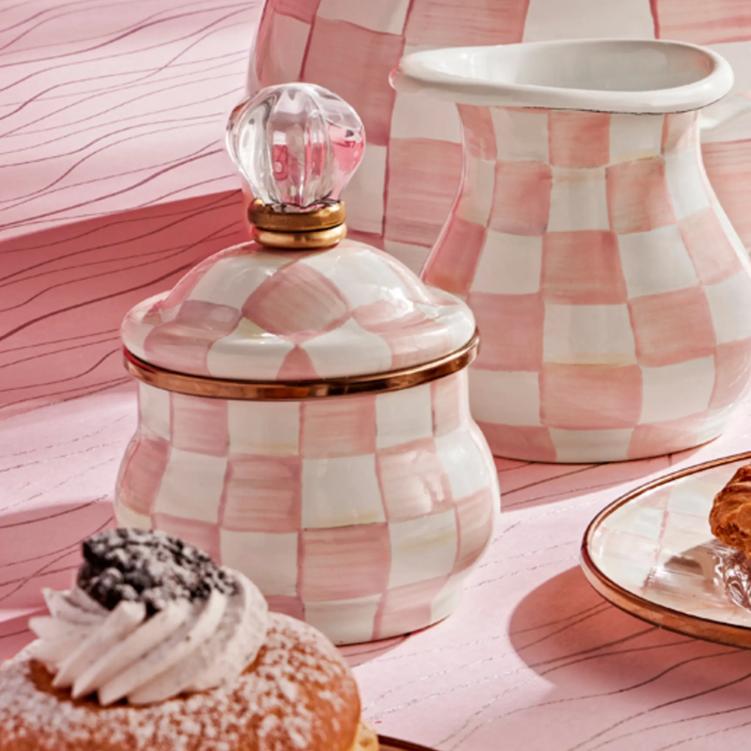 Rosy Check Lidded Sugar Bowl