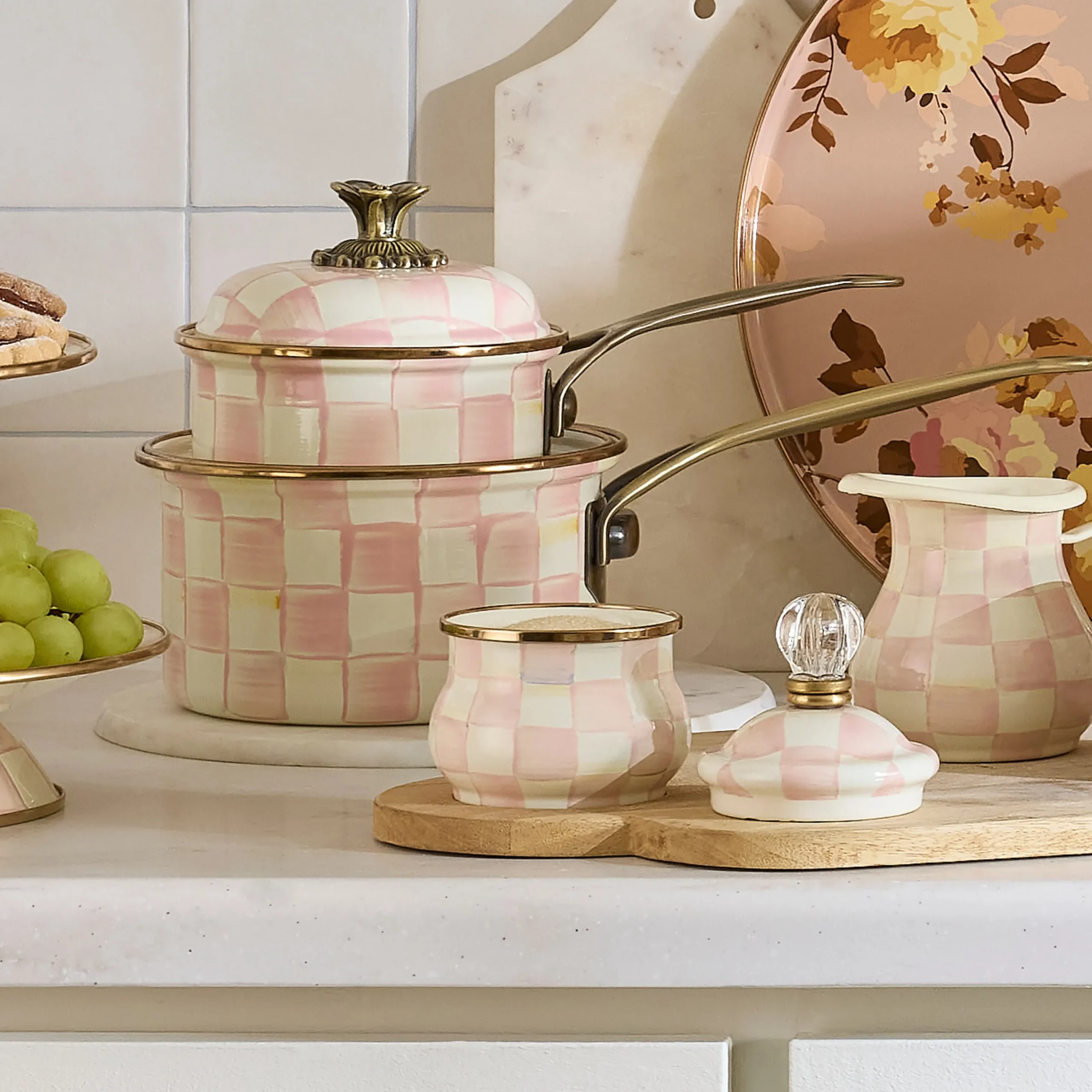 Rosy Check Lidded Sugar Bowl