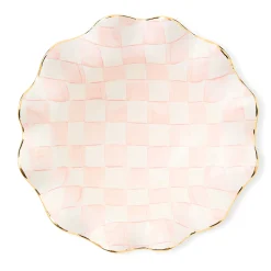 Rosy Check Medium Ceramic Fluted Serving Bowl
