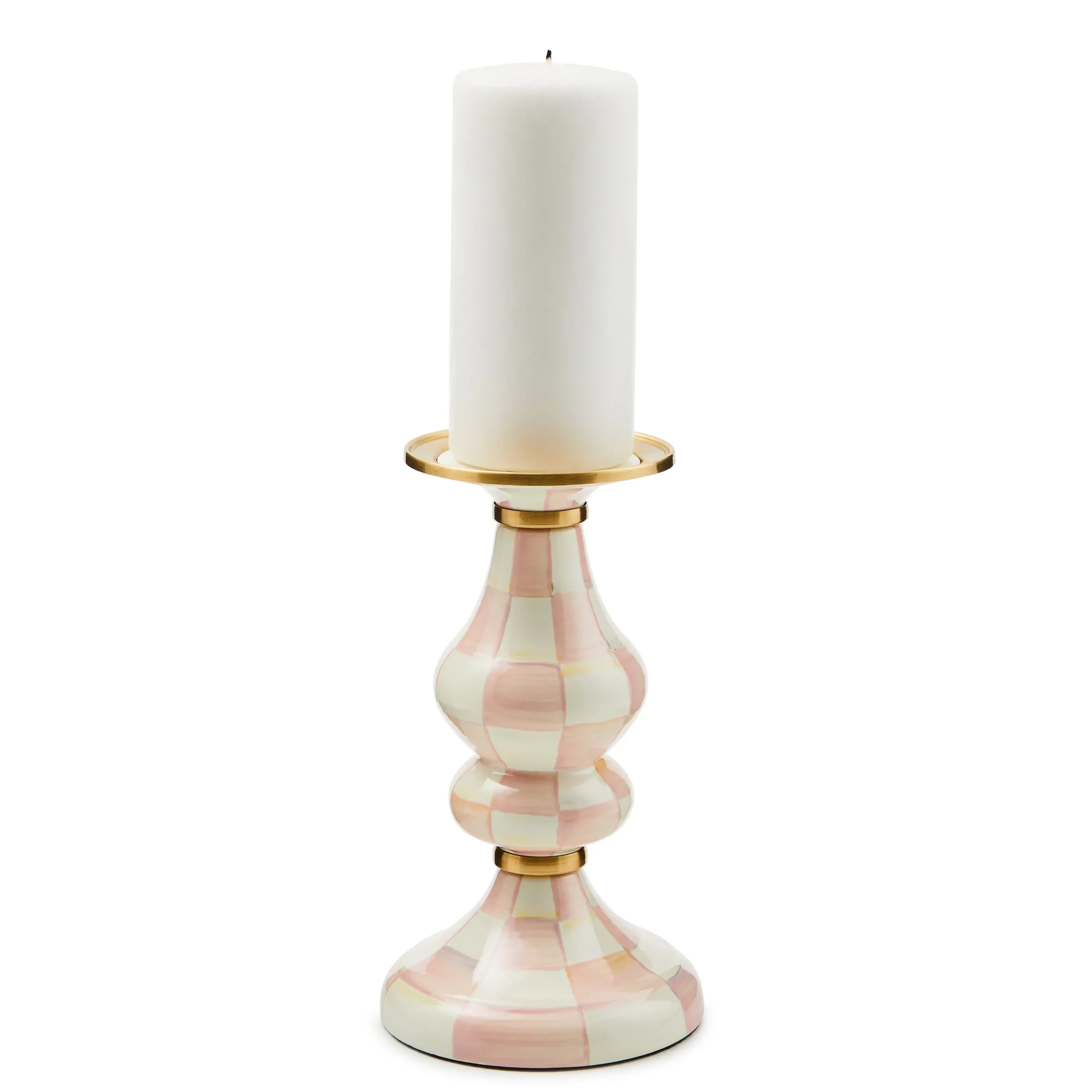 Rosy Check Medium Pillar Candlestick