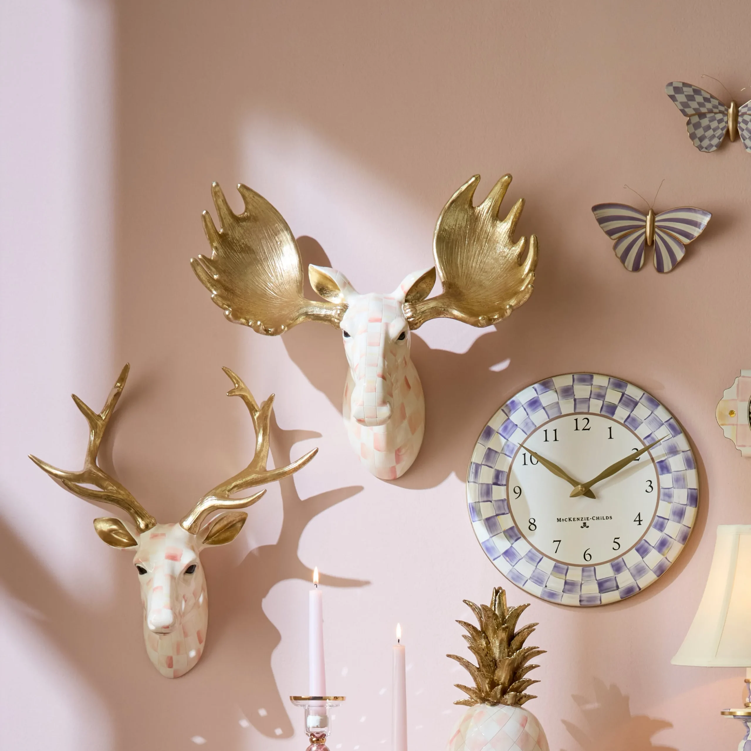 Rosy Check Moose Wall Decor