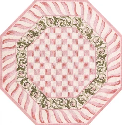 Rosy Check 6' Octagon Rug