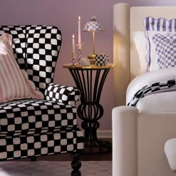 Rosy Check Pedestal Accent Table
