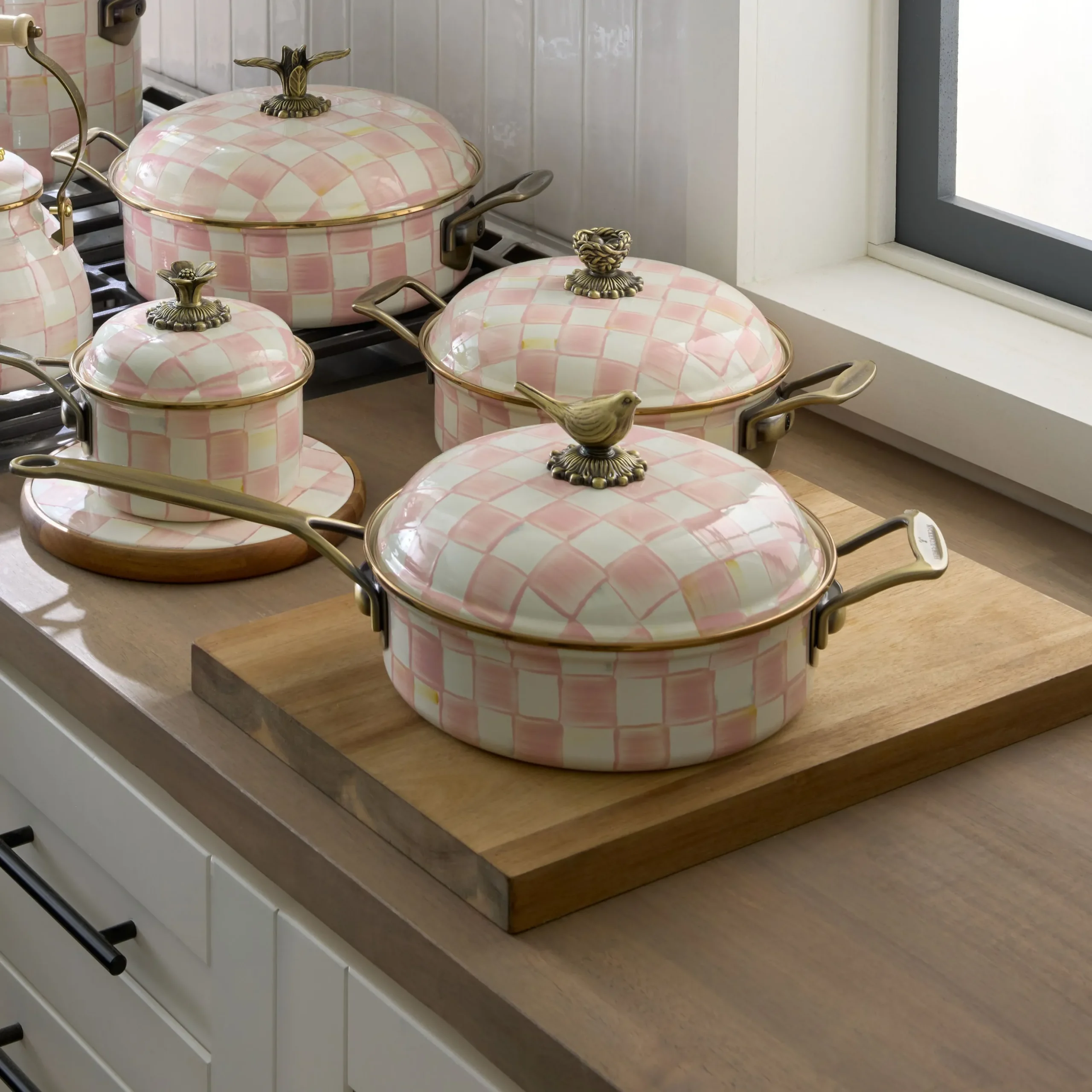 Rosy Check 3 Qt. Saute Pan