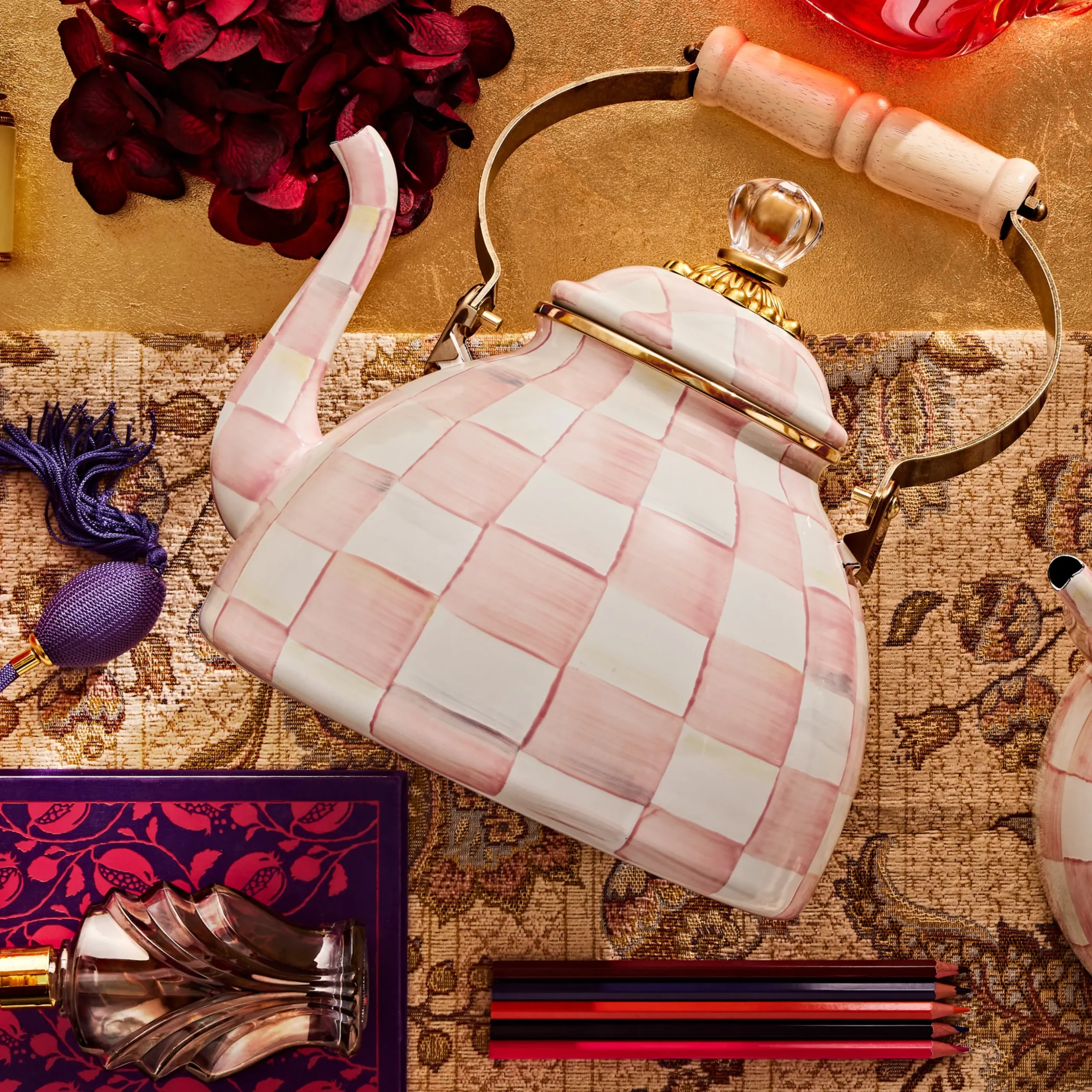 Rosy Check 3 Quart Tea Kettle