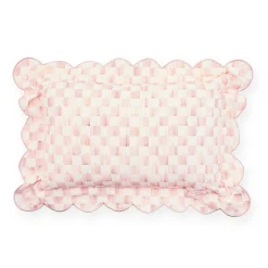 Rosy Check Reversible Scalloped Lumbar Throw Pillow