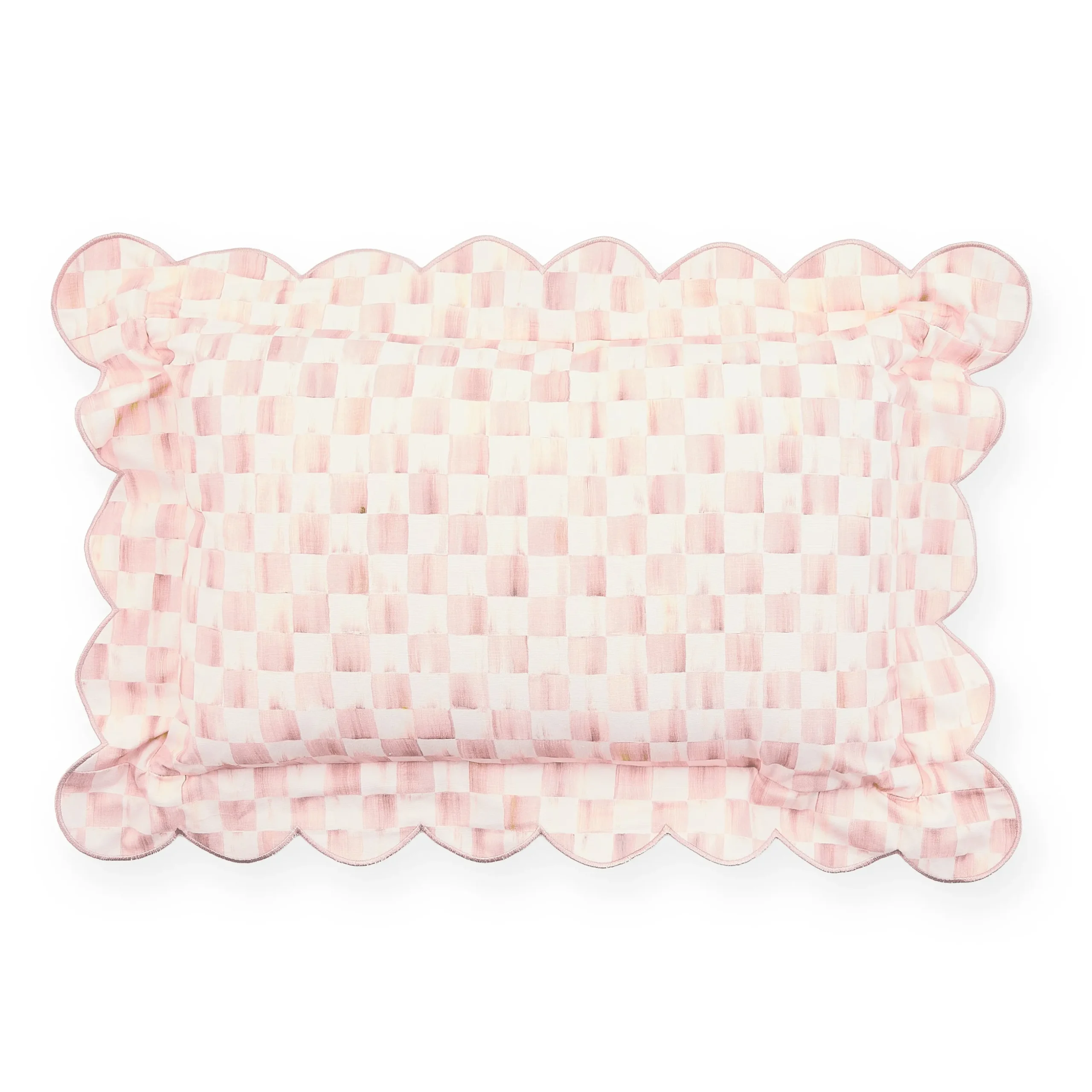 Rosy Check Reversible Scalloped Lumbar Throw Pillow