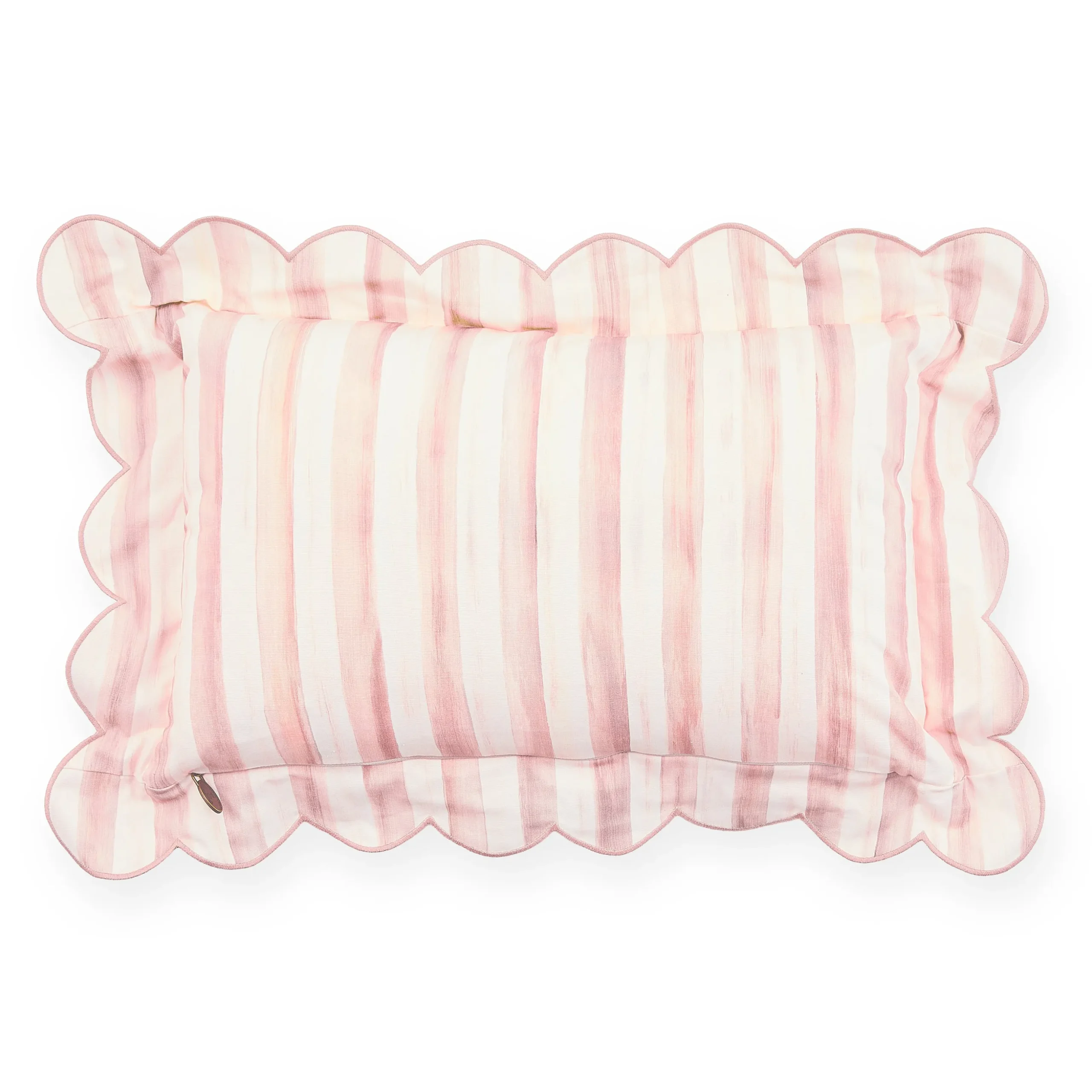 Rosy Check Reversible Scalloped Lumbar Throw Pillow