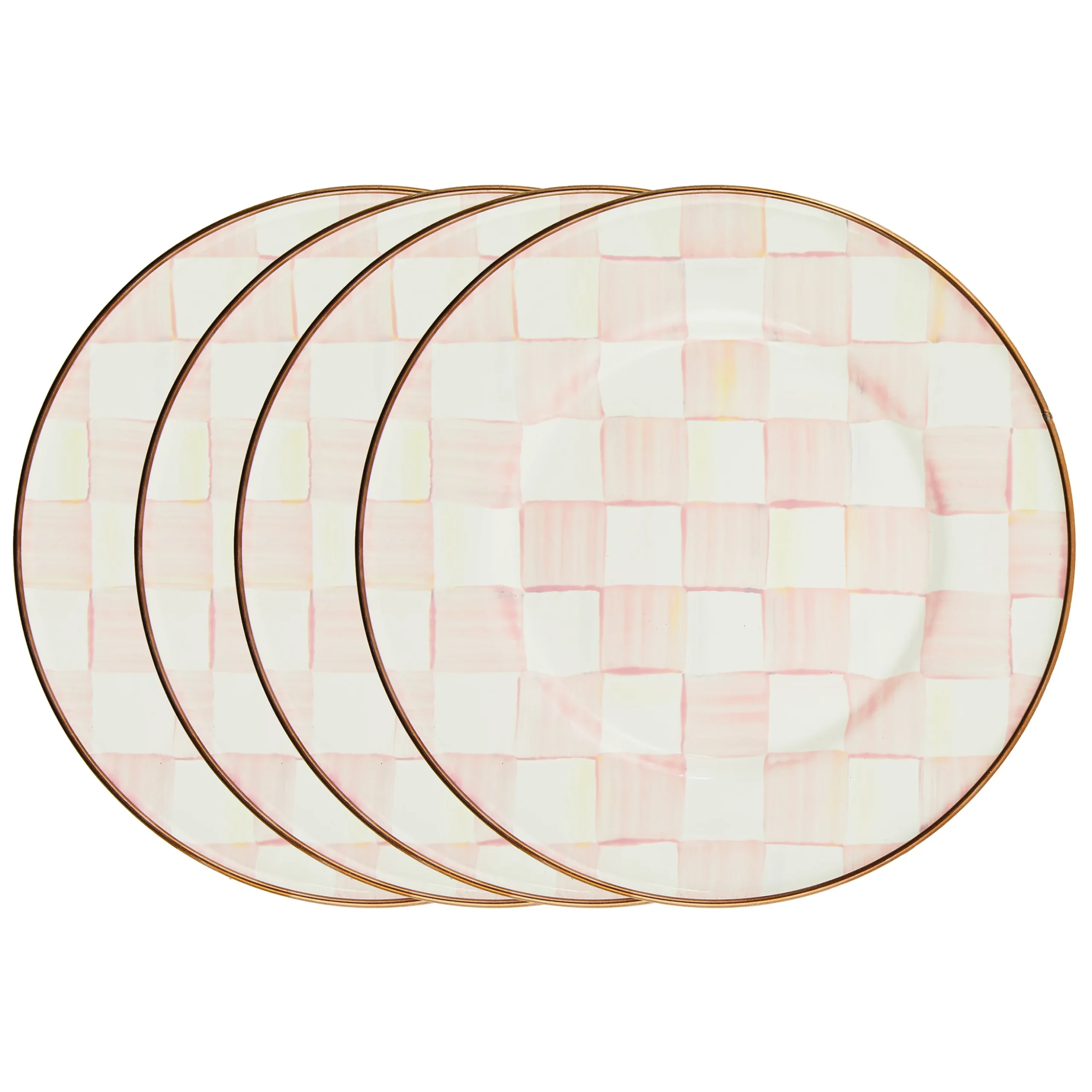 Rosy Check Salad Plates, Set of 4