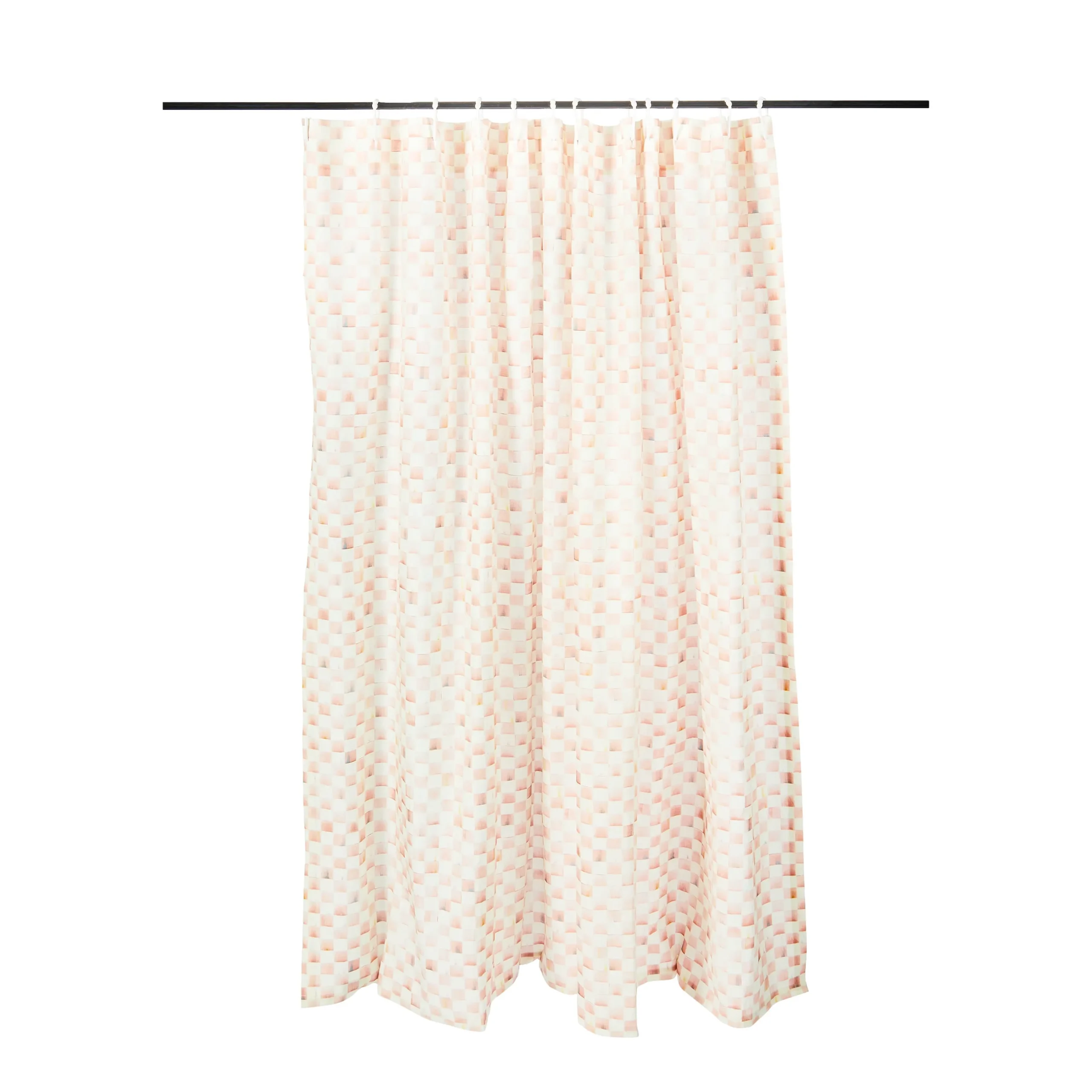 Rosy Check Shower Curtain