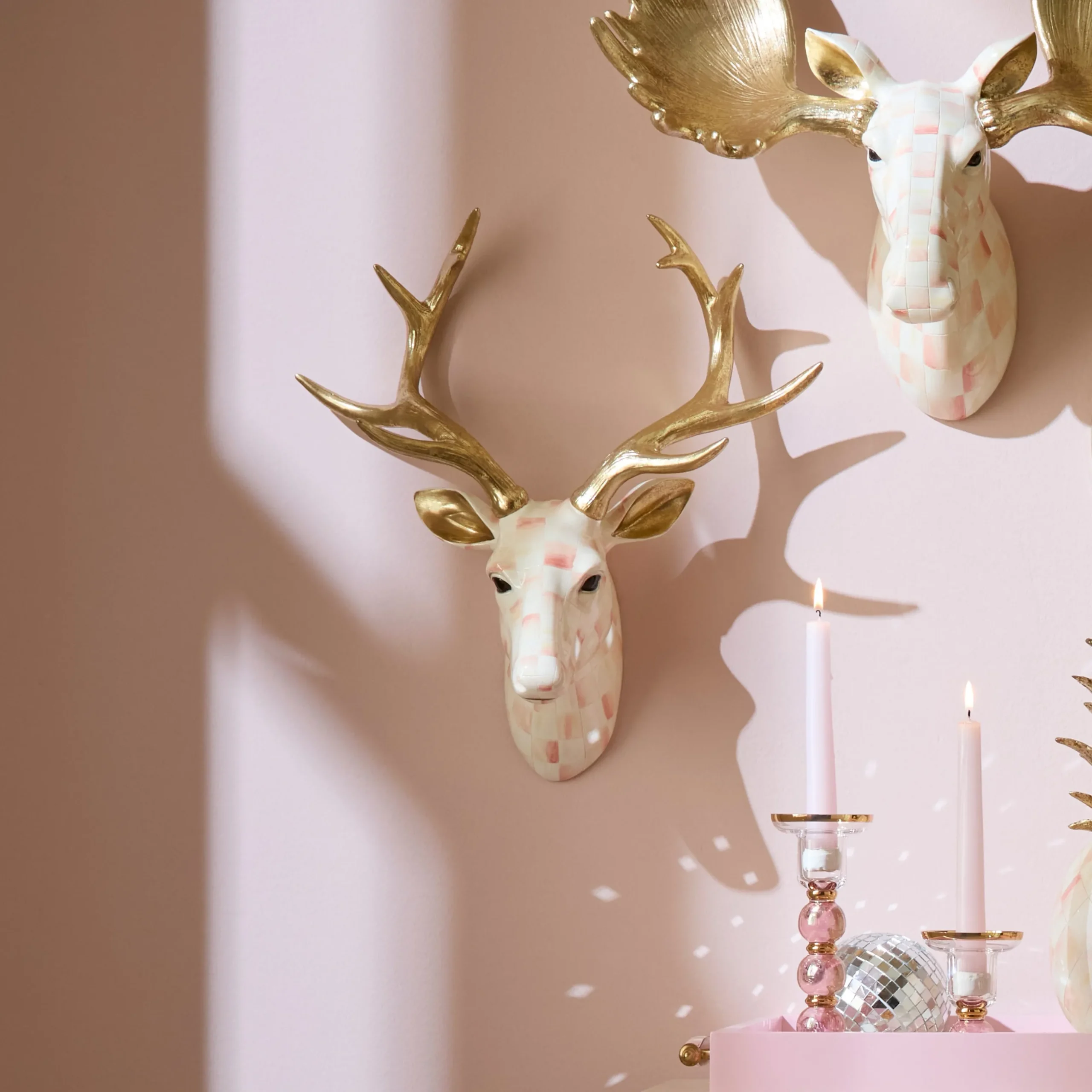 Rosy Check Small Deer Wall Decor