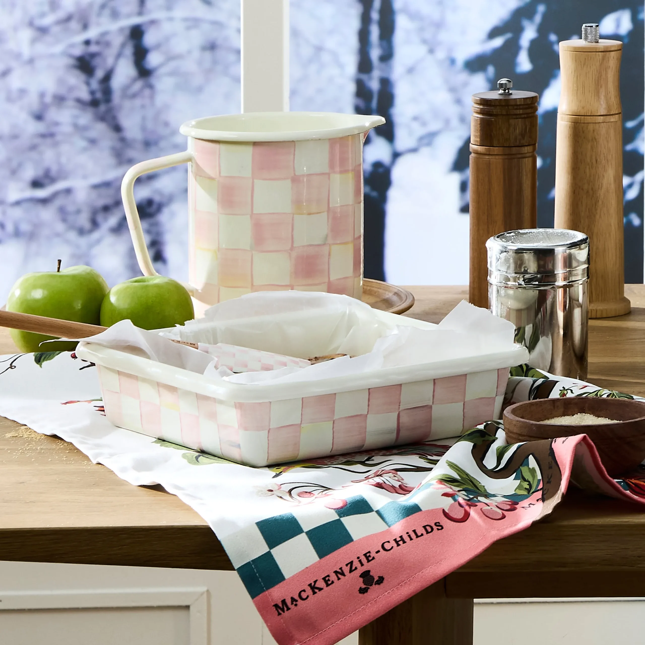 Rosy Check 8" Square Baking Pan