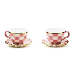 Rosy Check Teacup Salt & Pepper Set