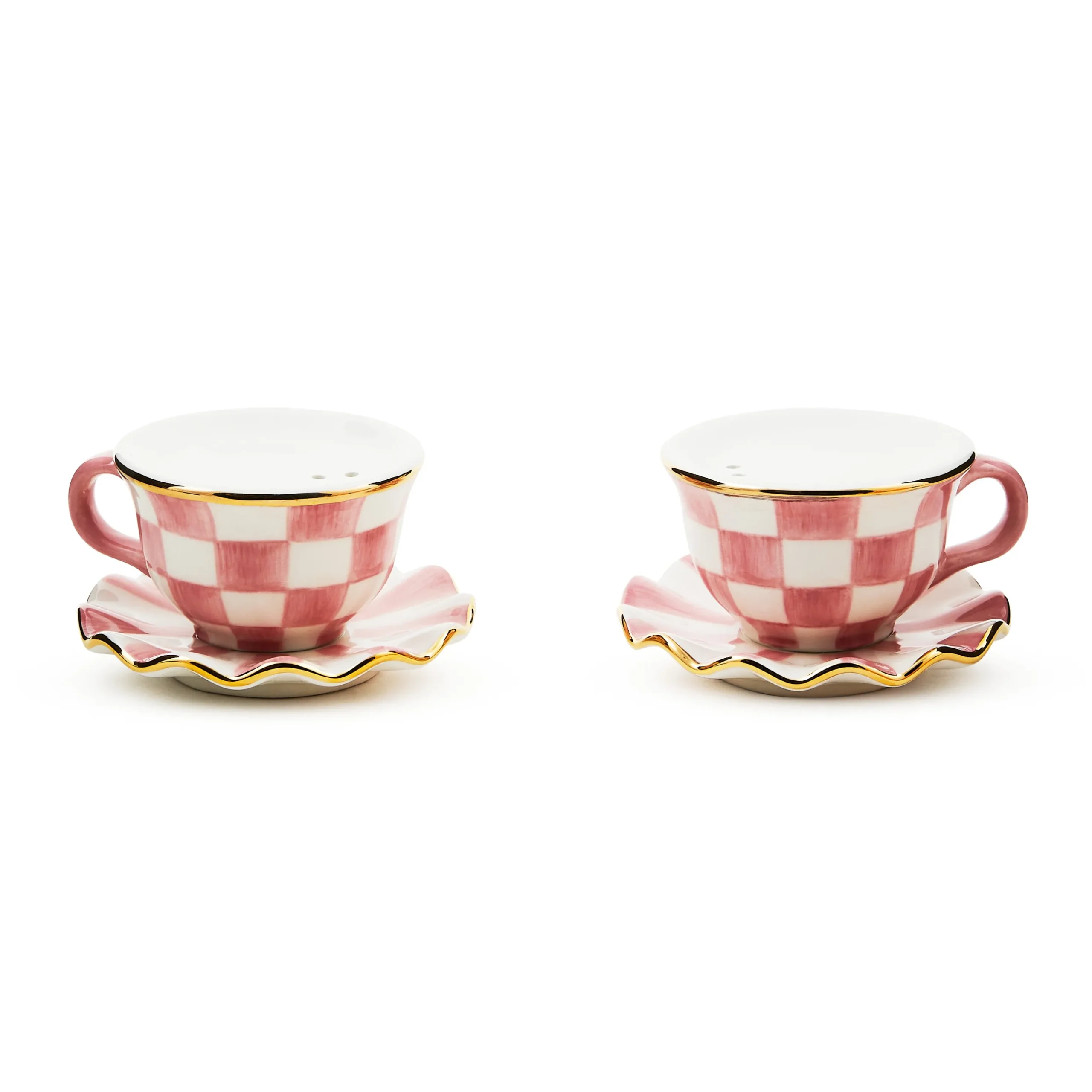Rosy Check Teacup Salt & Pepper Set