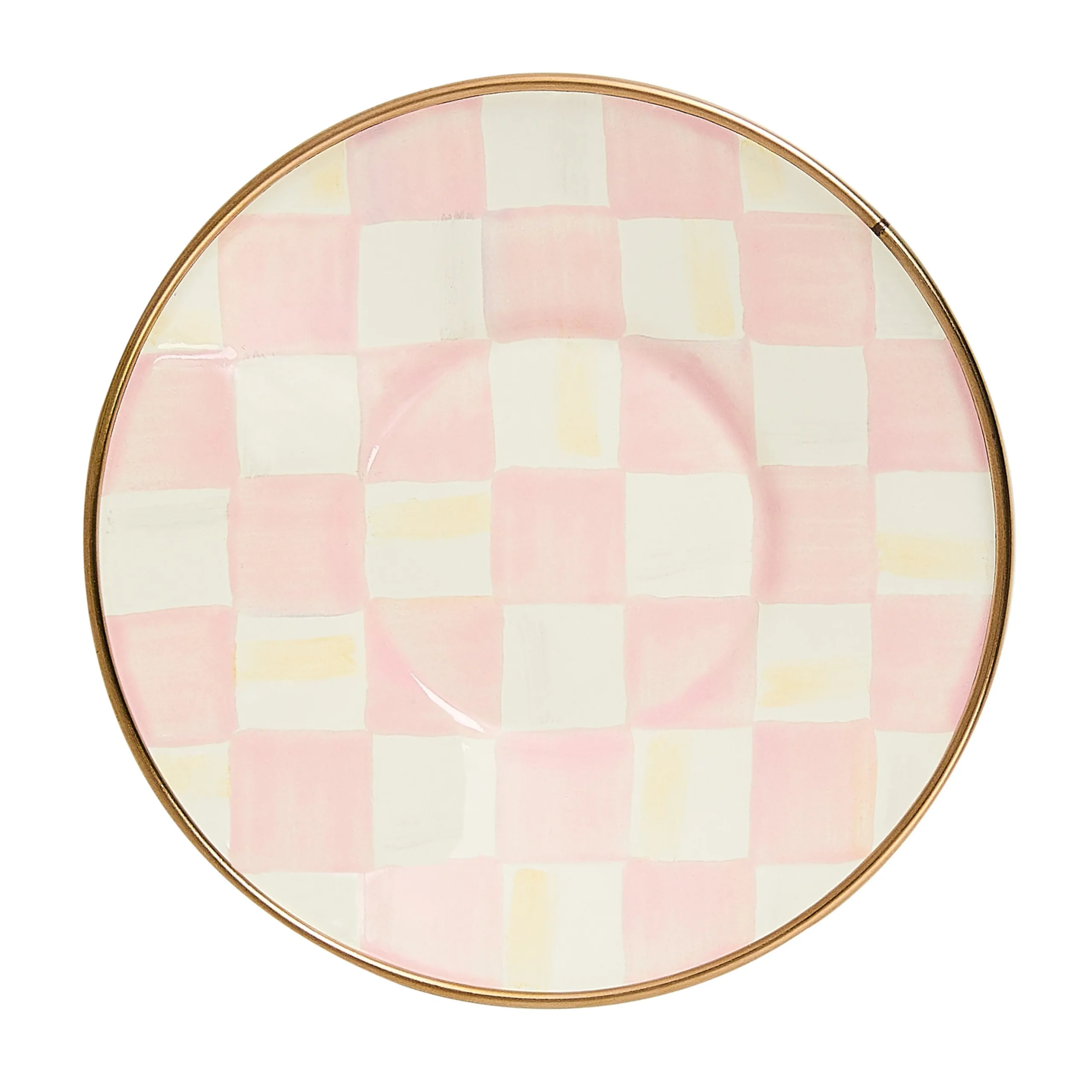 Rosy Check Tea Glass Saucer
