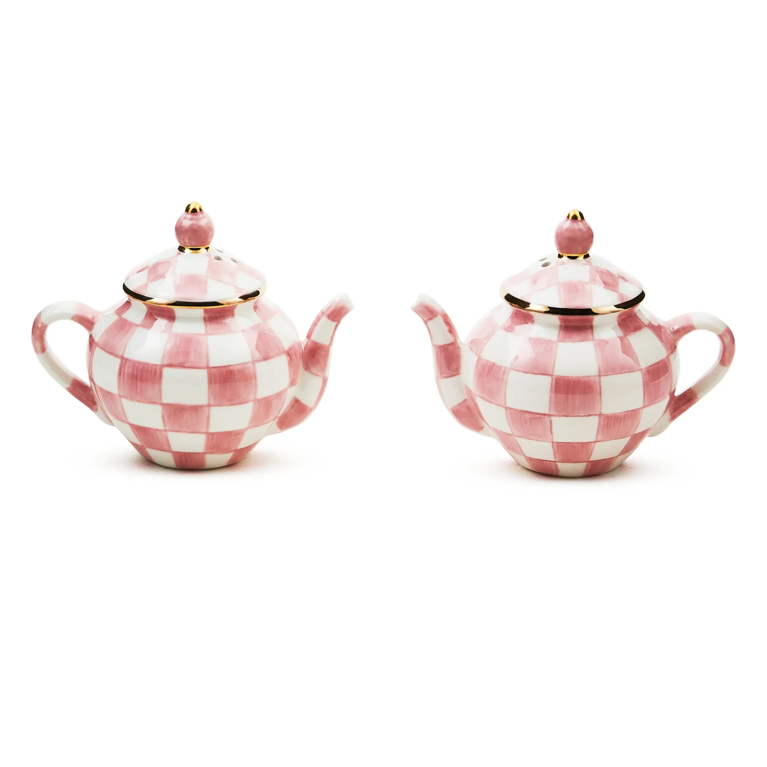 Rosy Check Teapot Salt & Pepper Set