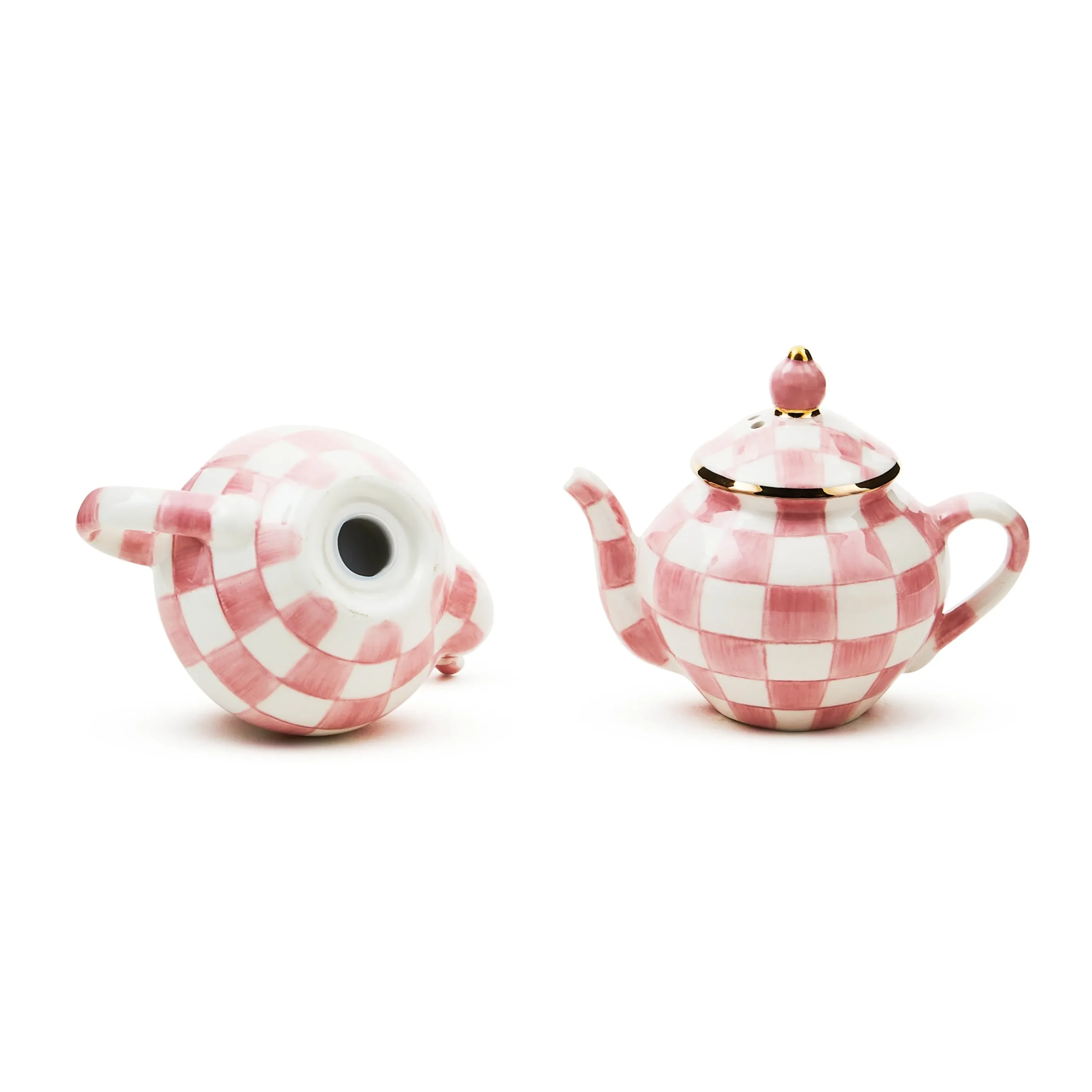 Rosy Check Teapot Salt & Pepper Set