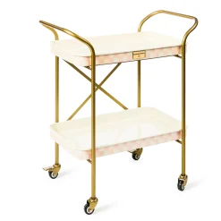 Rosy Check 2-Tier Kitchen Cart