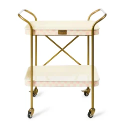 Rosy Check 2-Tier Kitchen Cart
