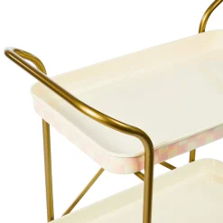 Rosy Check 2-Tier Kitchen Cart