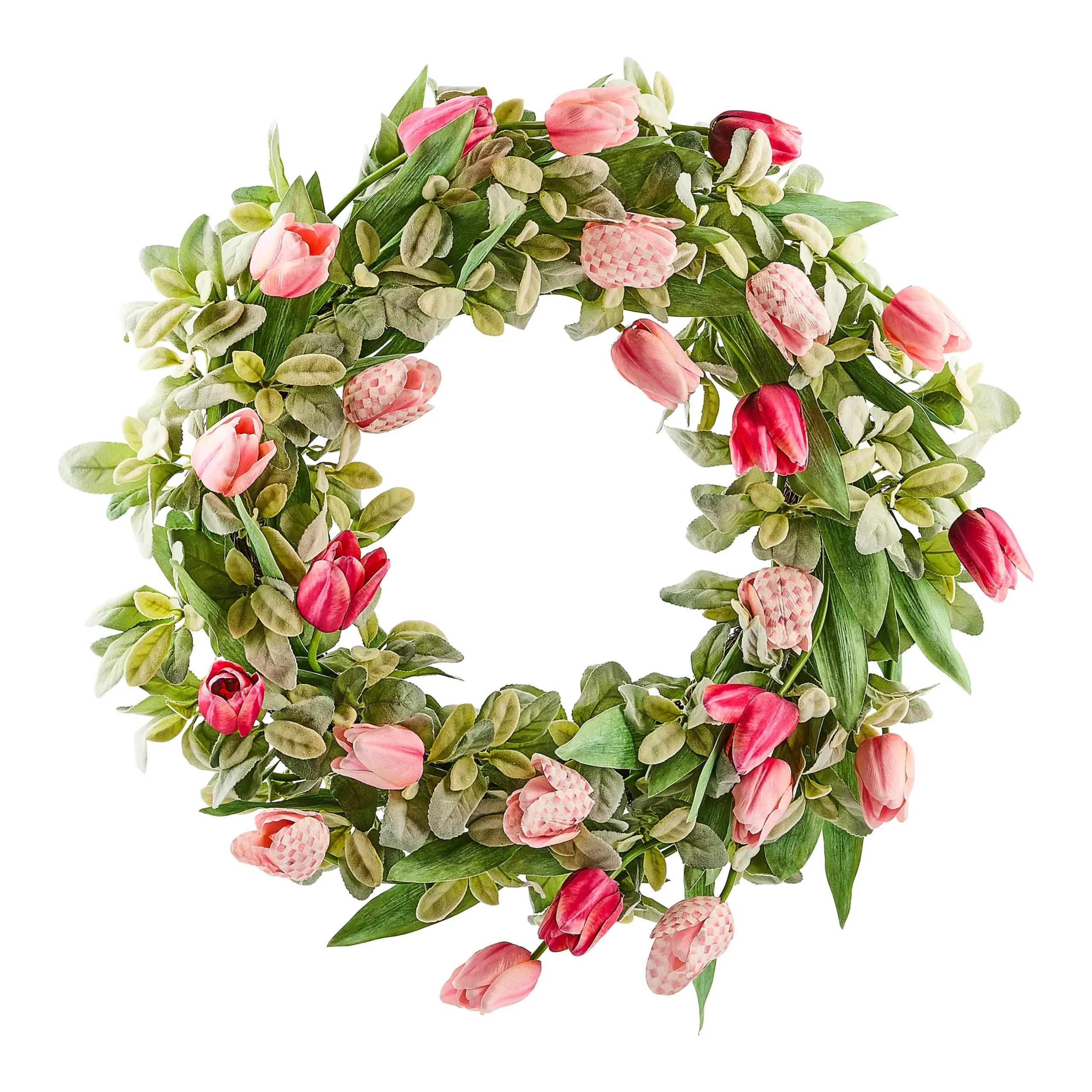 Rosy Check Tulip 28" Wreath