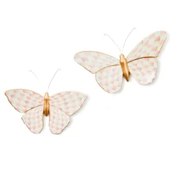 Rosy Check Wall Decor Butterfly Duo