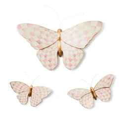 Rosy Check Wall Decor Butterfly Duo