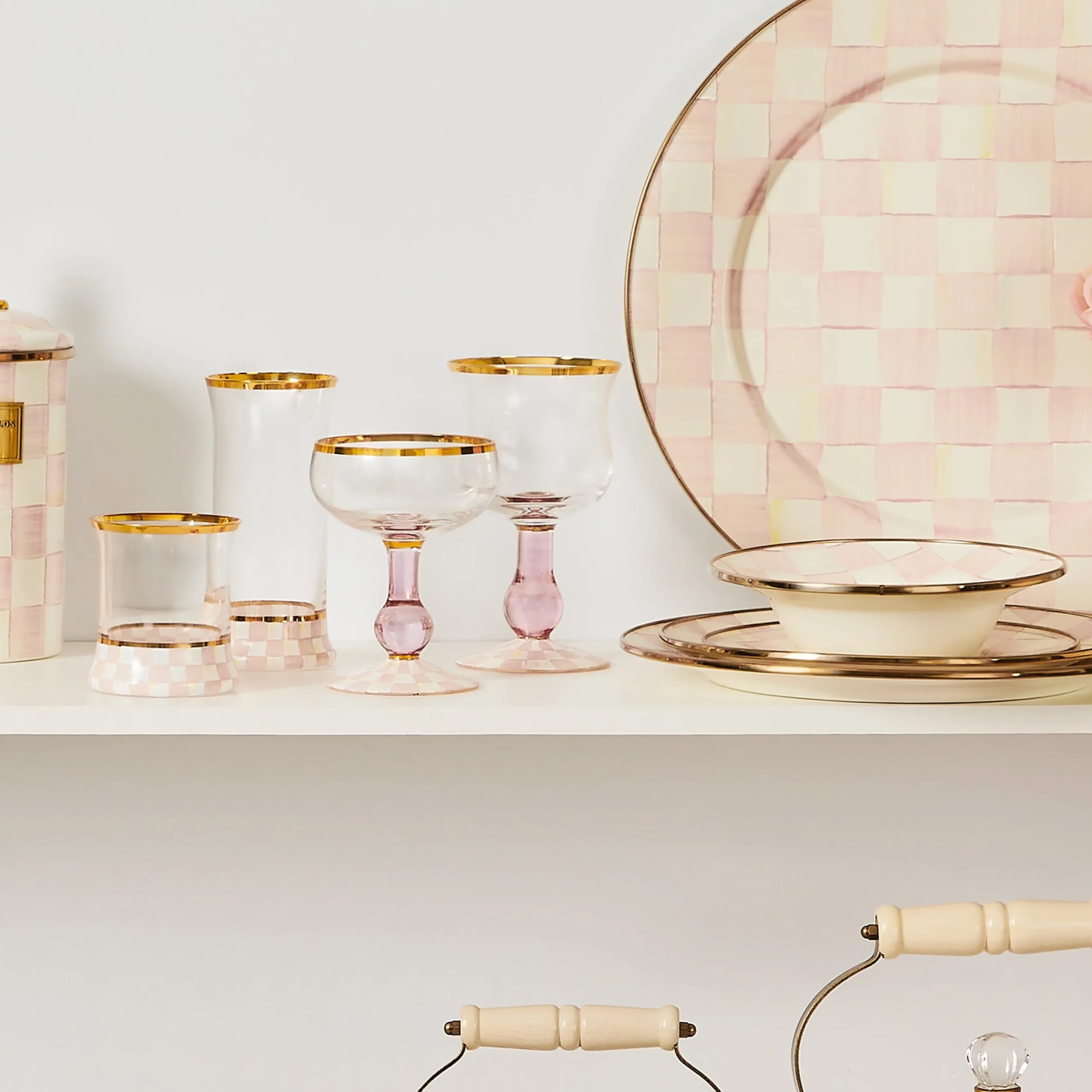 Rosy Check Wine Glass