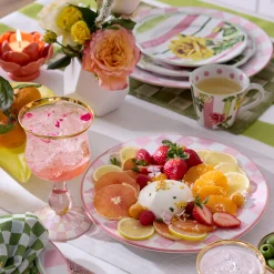 Rosy Check Wine Glass