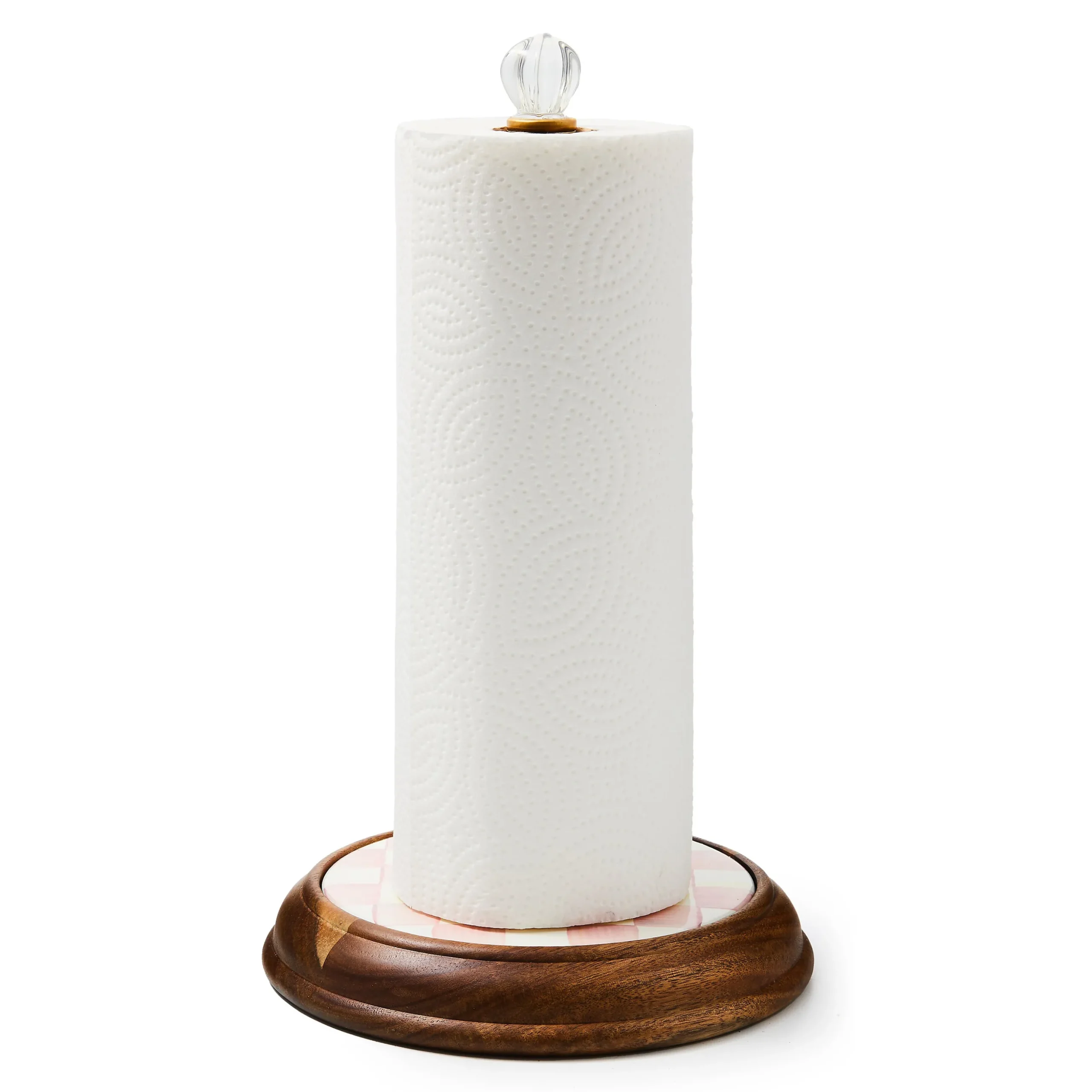 Rosy Check Wood Paper Towel Holder