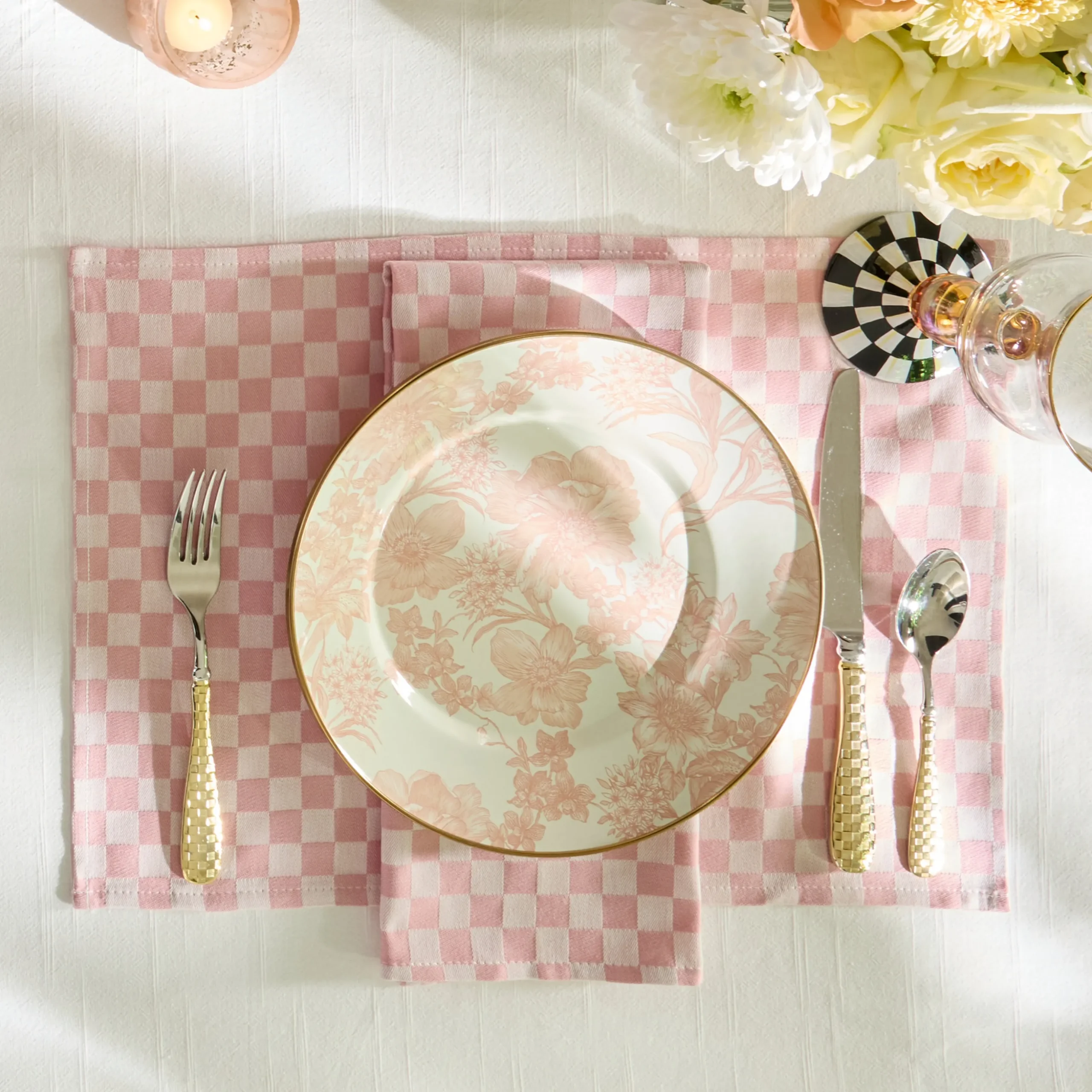 Rosy English Garden Enamel Dinner Plate